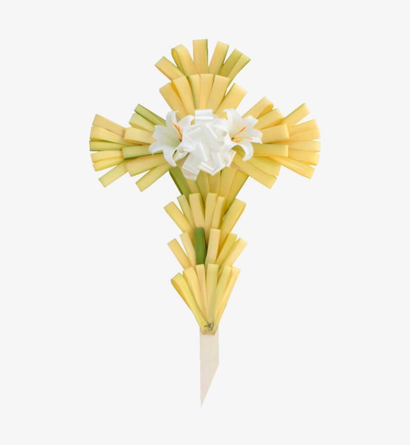 24" Palm Cross Decorated